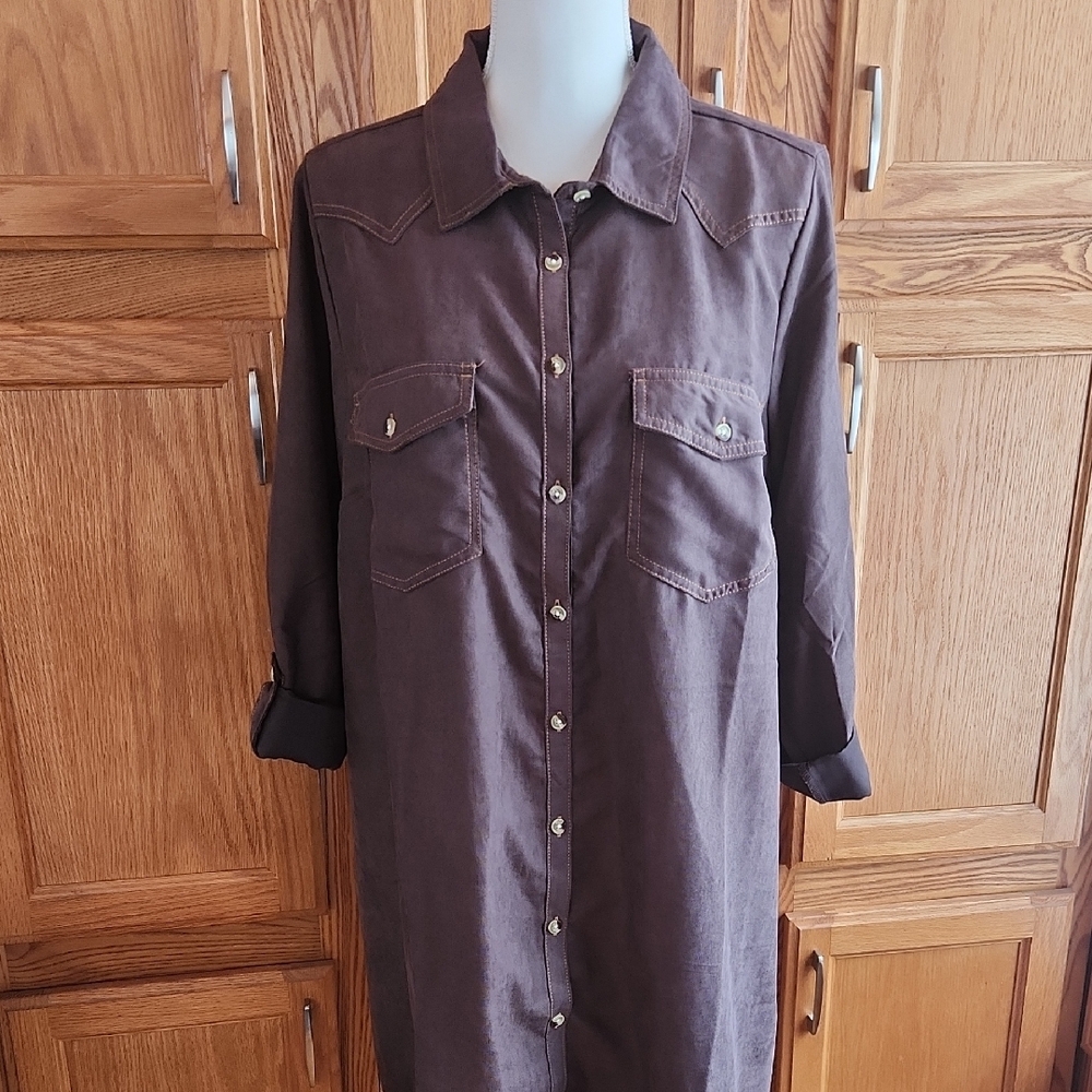 Brown Shirt Dress NWT Size 1X